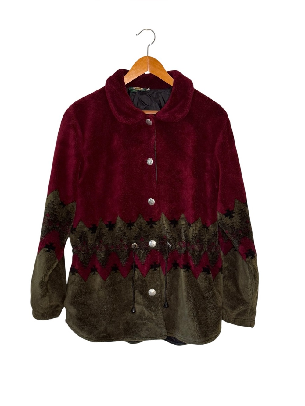 Cabelas Tribal Aztec Fleece Jacket Southwestern Western Jacket Women's Sz Large